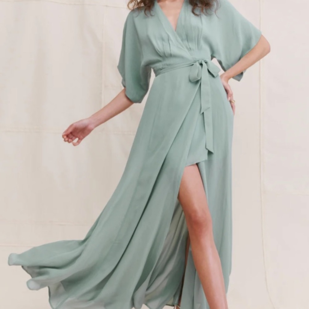 Reformation Winslow dress- color: celadon/ size: L